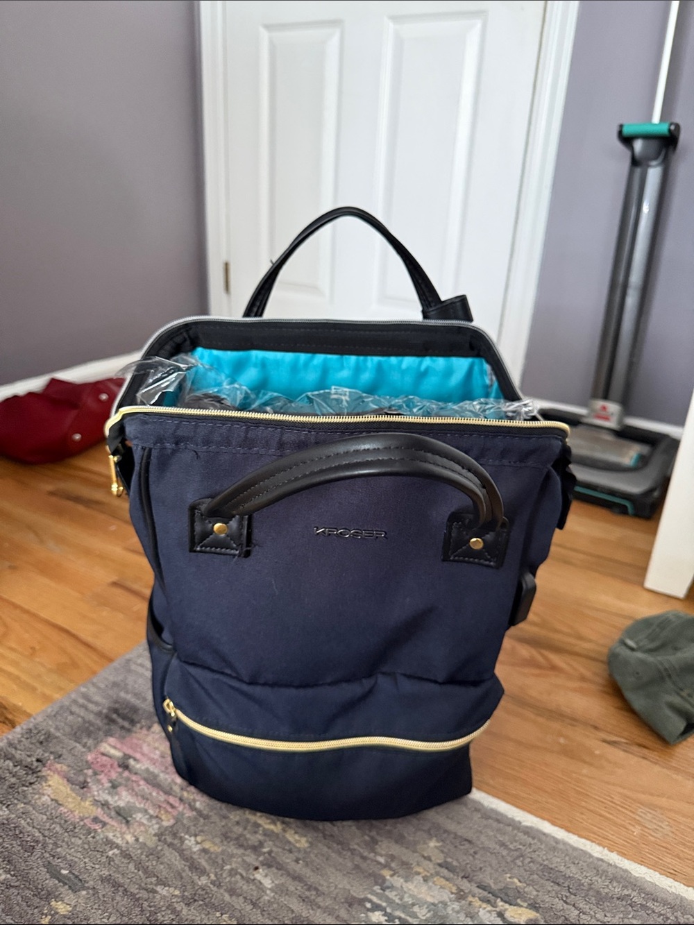 Navy  Kroser Backpack with Gold Hardware